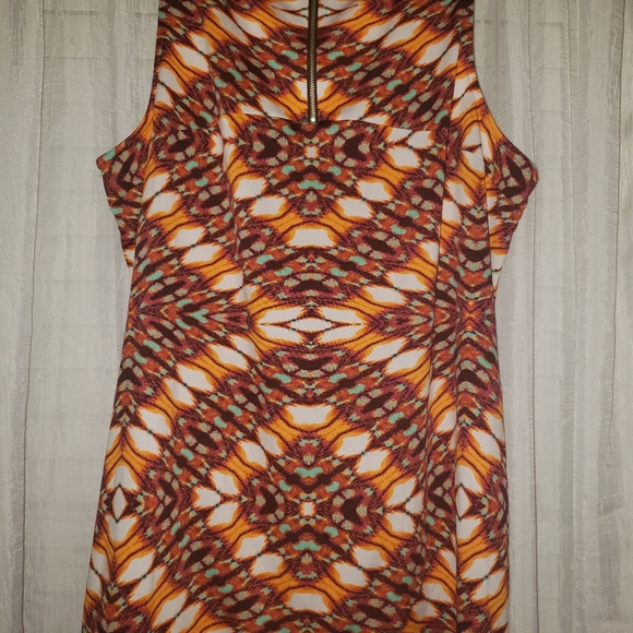 NY Collection Women's Illusion Crochet Printed Jer - Picture 2 of 3